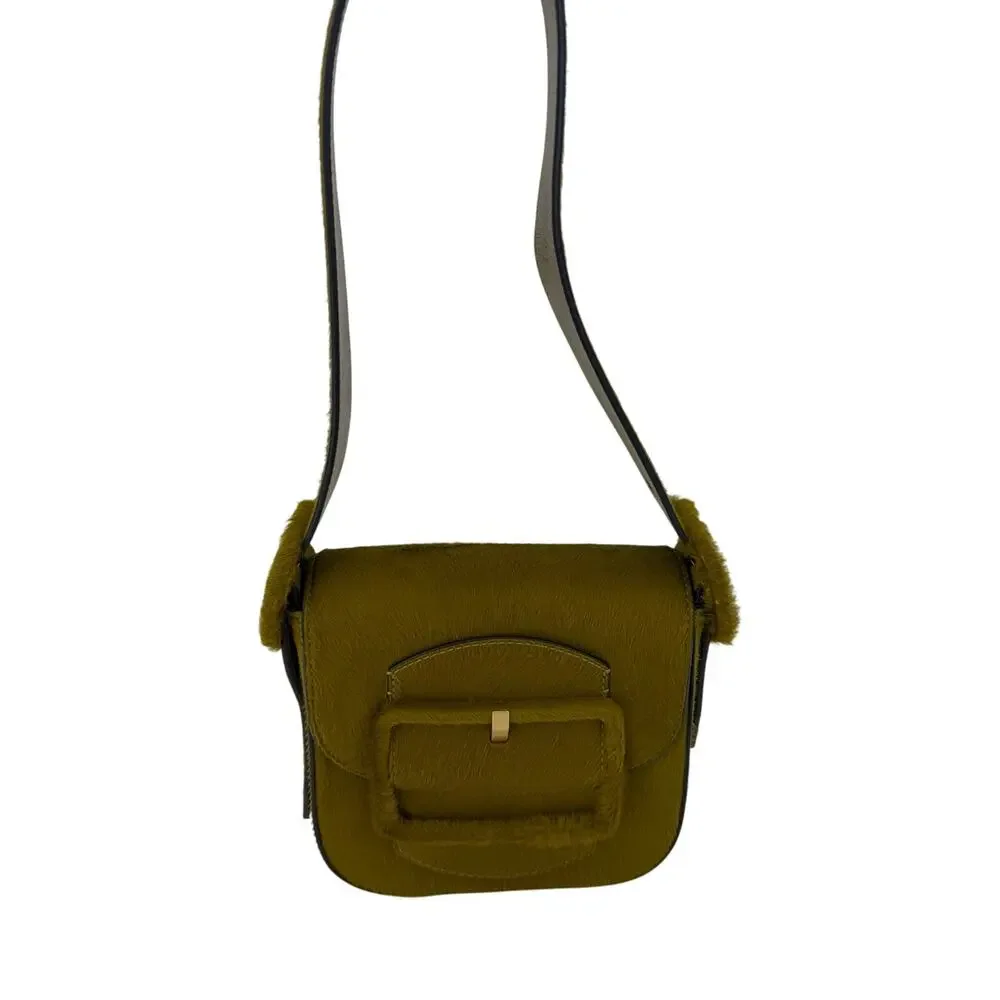 Tory Burch Sawyer Calf Hair Mini Shoulder Bag in Olive Green